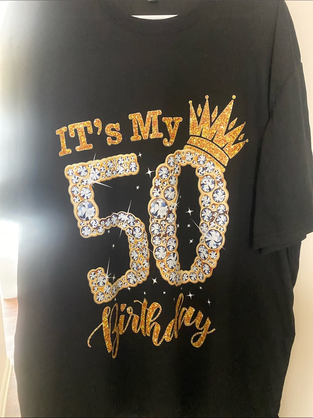 Woman’s ' Black "It's My 50th Birthday" Glitter Tee